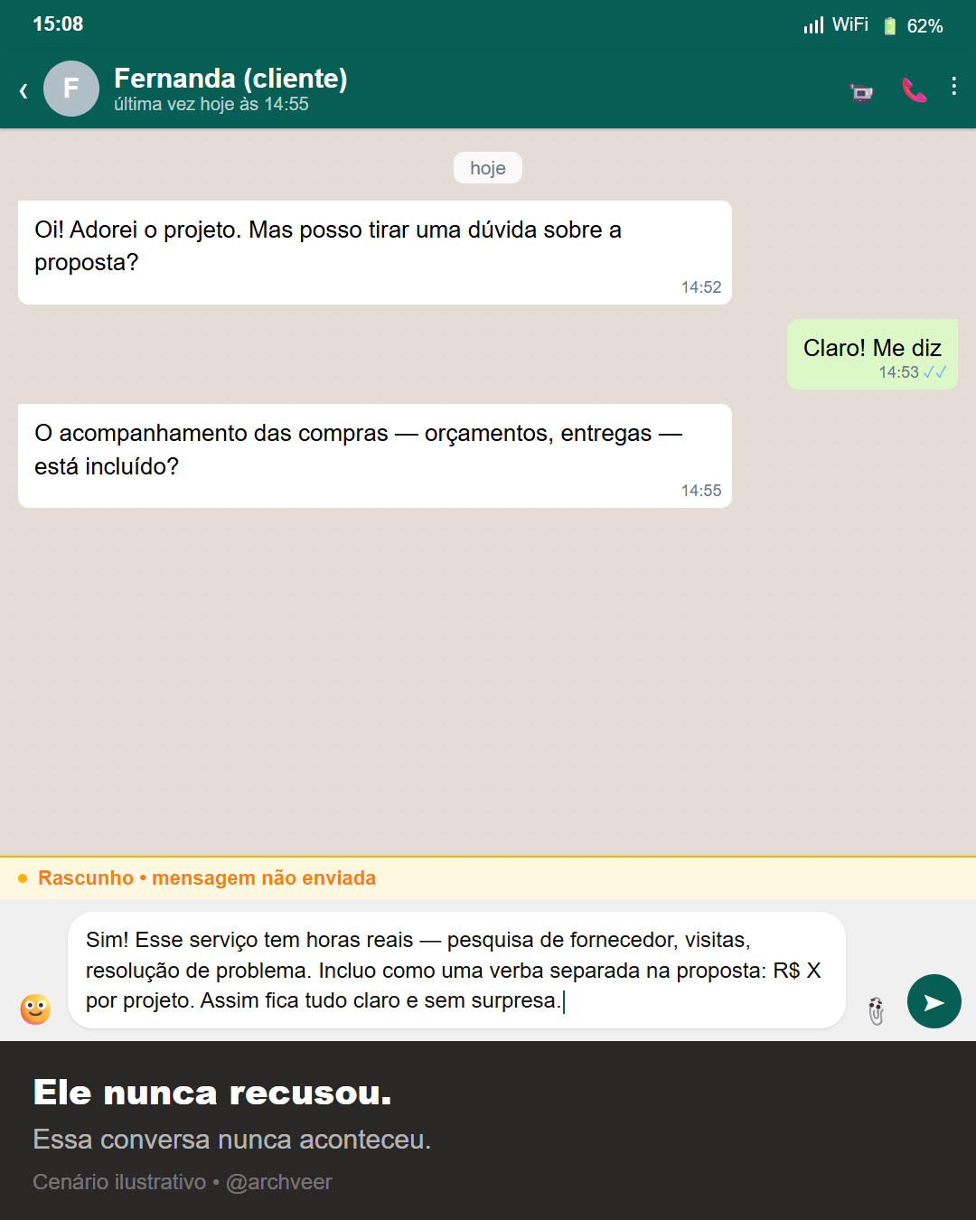 Estático 4 — Desculpabilização do cliente